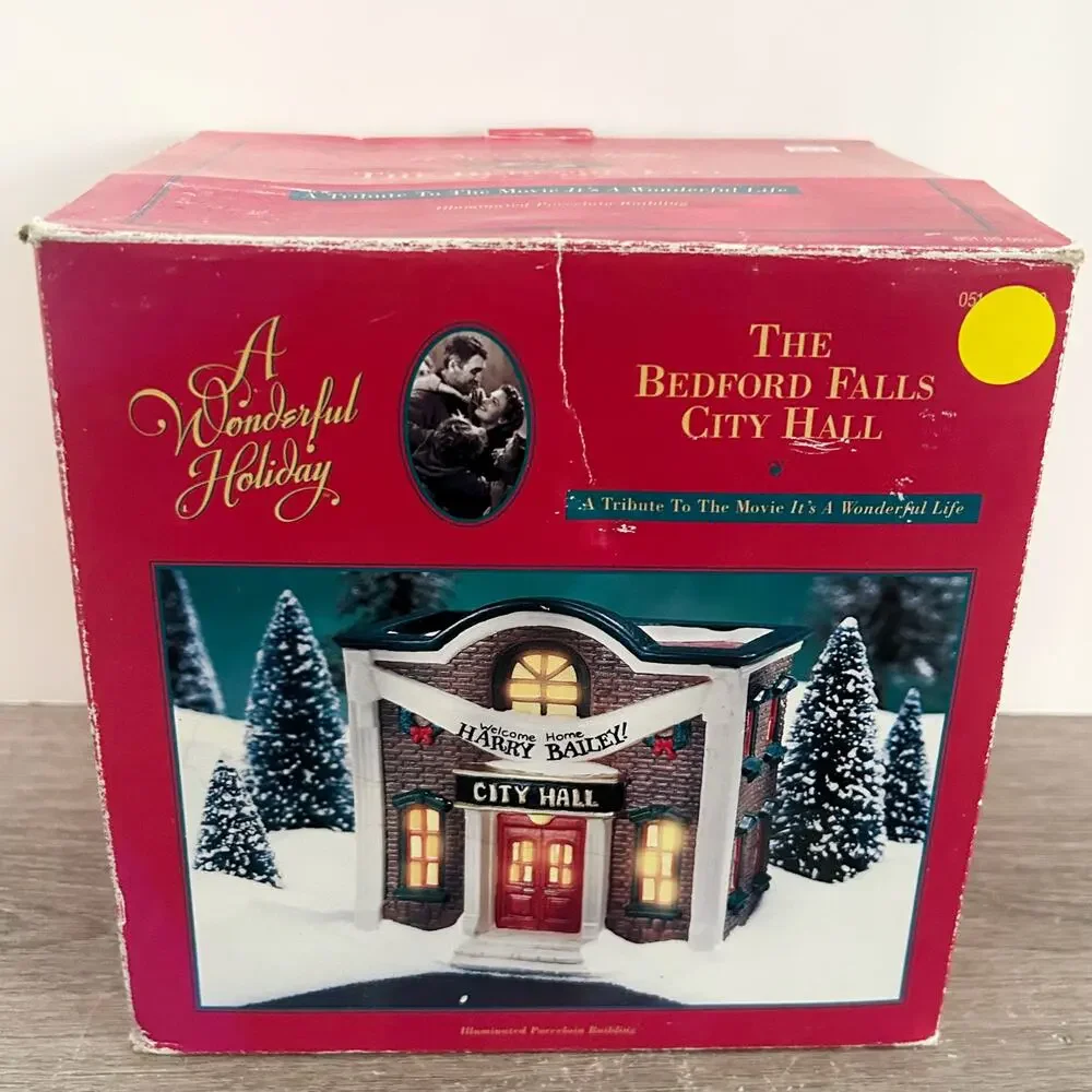 Its a Wonderful Life Holiday Village The Bedford Falls City Hall w/ Box 1997 VTG